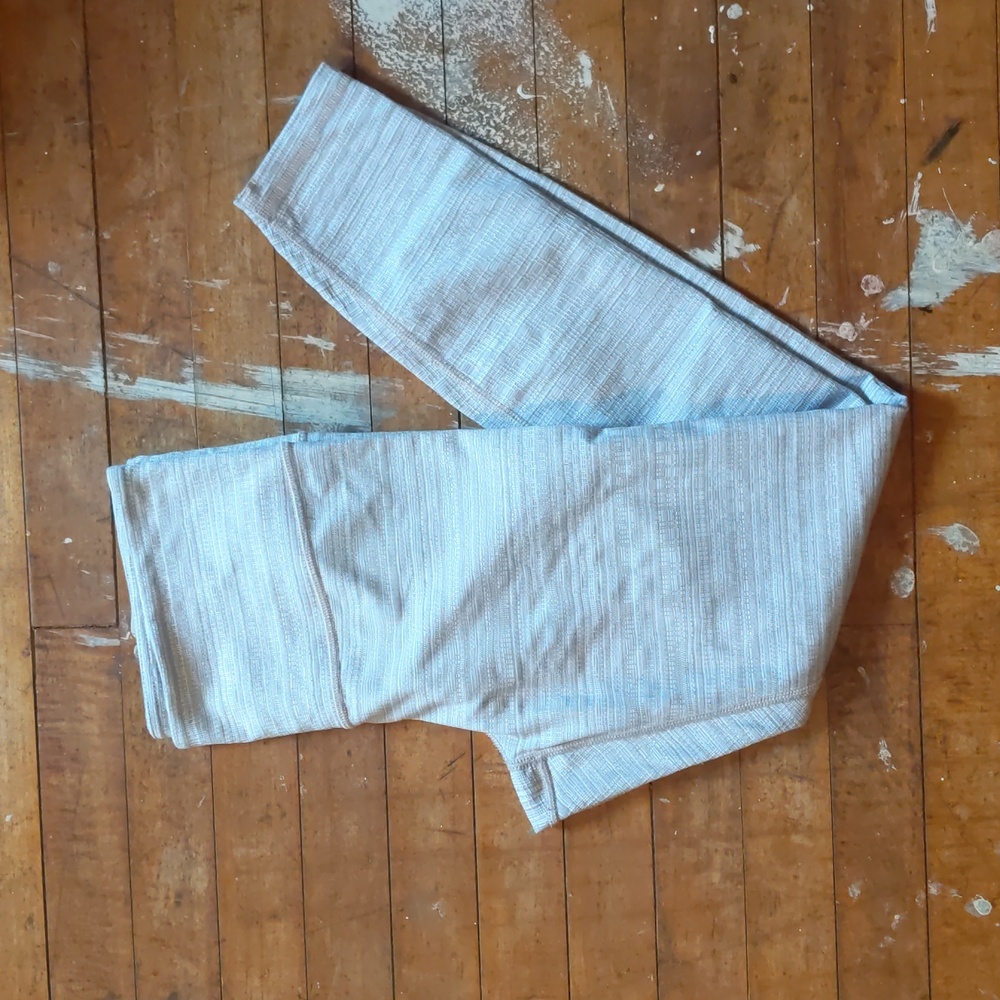 Athleta, activewear, leggings S, textured white/tan